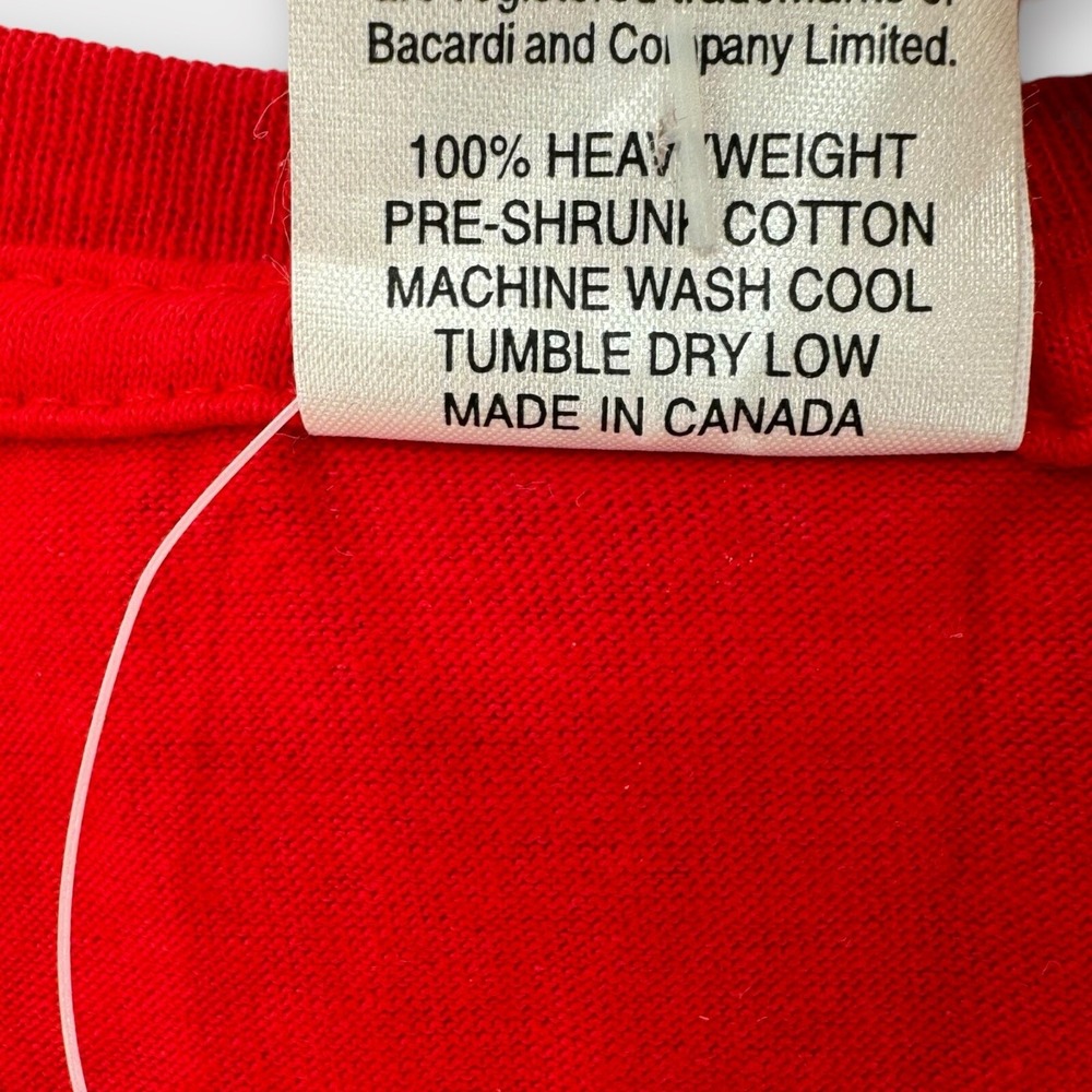 Bacardi T Shirt Mens Large Alcohol Cotton Red Short Sleeve Tee Promotional NEW - Picture 3 of 7